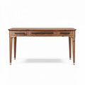 Houten bureau met drie lades afmetingen 150 x 60 x 75cm bruin