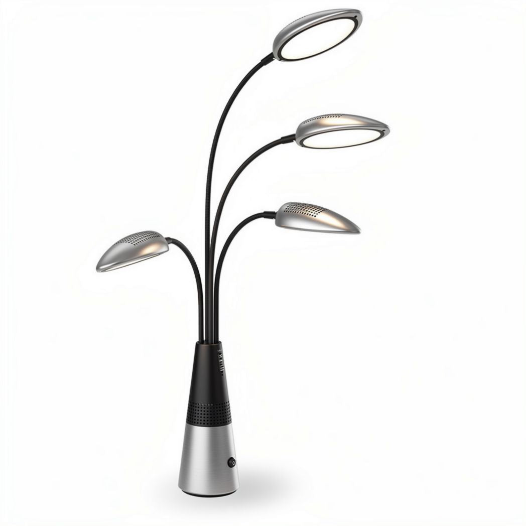 Vloerlamp met drie verstelbare lampenkappen van metaal 70 x 20 x 180cm