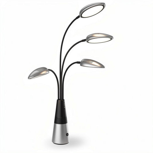 Vloerlamp met drie verstelbare lampenkappen van metaal 70 x 20 x 180cm