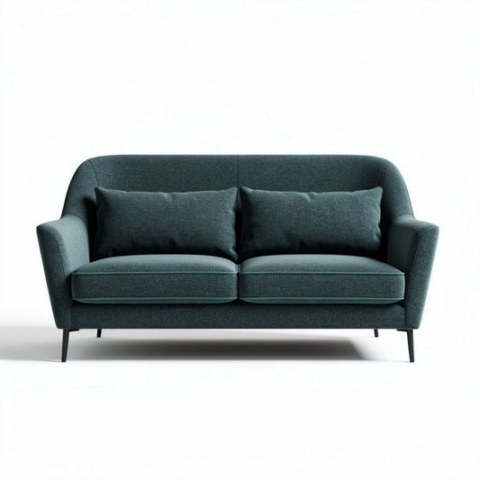 Tweed bank voor twee personen in groen met kussens 180 x 85 x 85cm