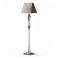 Vloerlamp met metalen basis en stoffen kap in grijs en bruin 45 x 45 x 150cm