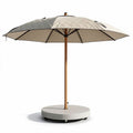 Parasoll met betonnen voet en houten steel 200 x 200 x 260cm beige